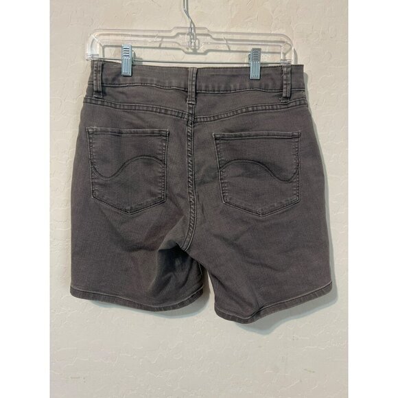 Lee Modern Series Sz 6 Curvy Fit Grey Jean Shorts Lightweight Bermuda - Picture 4 of 8